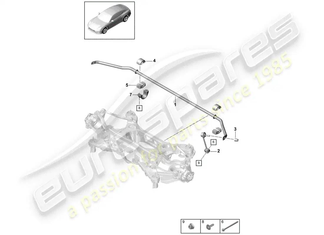 porsche 2020 (panamera 971-1) stabilizer parts diagram