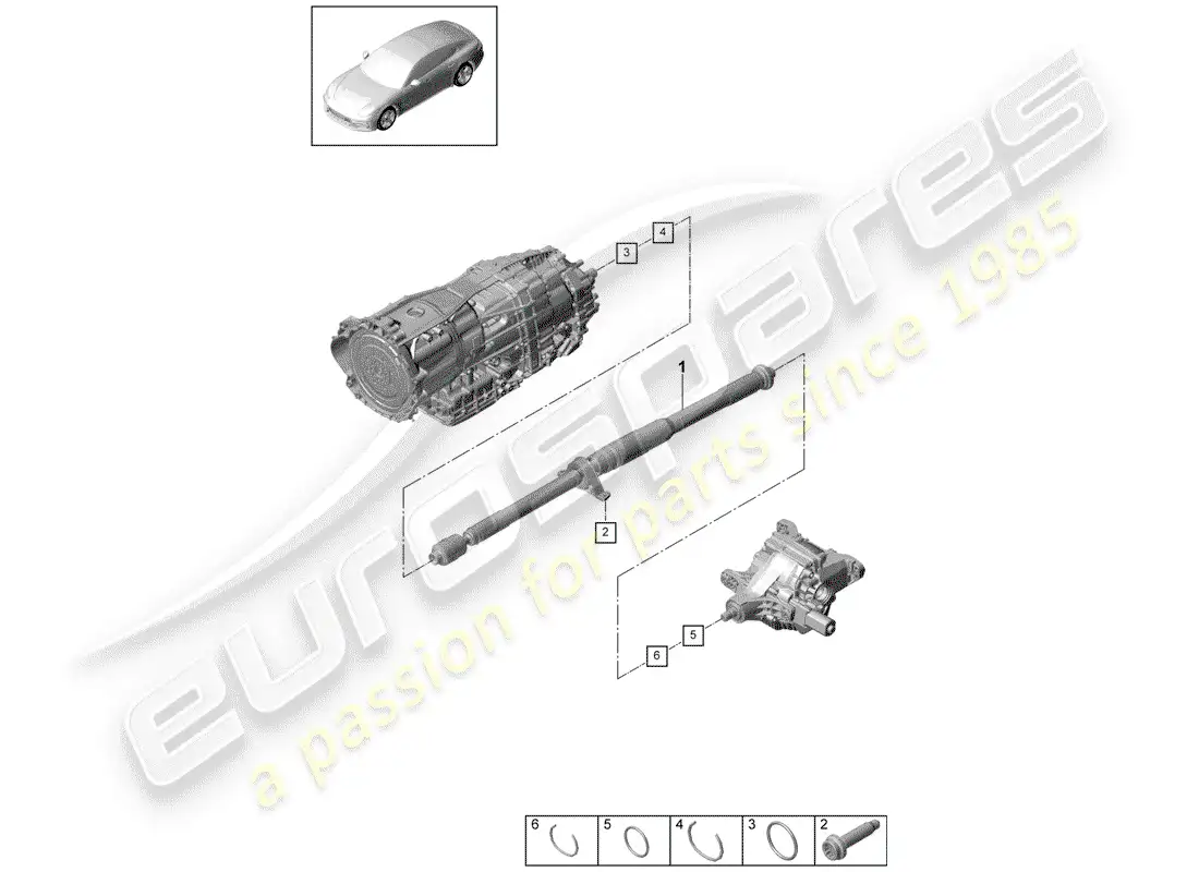 porsche 2020 (panamera 971-1) propeller shaft parts diagram