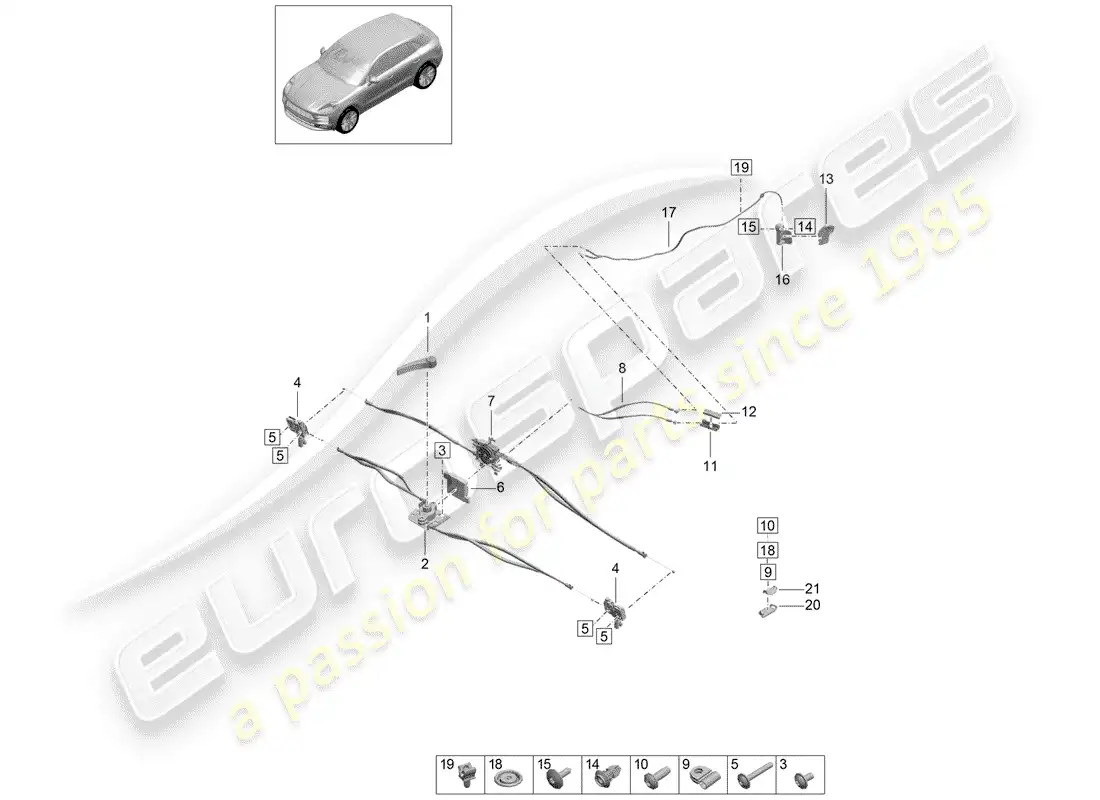 porsche 2020 (macan) cover part diagram