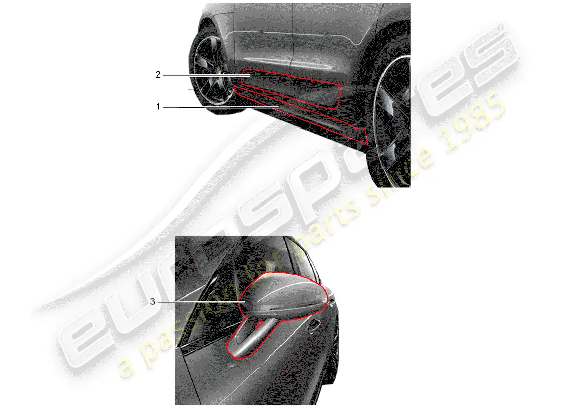 porsche 2019 (tequipment macan) accessories parts diagram