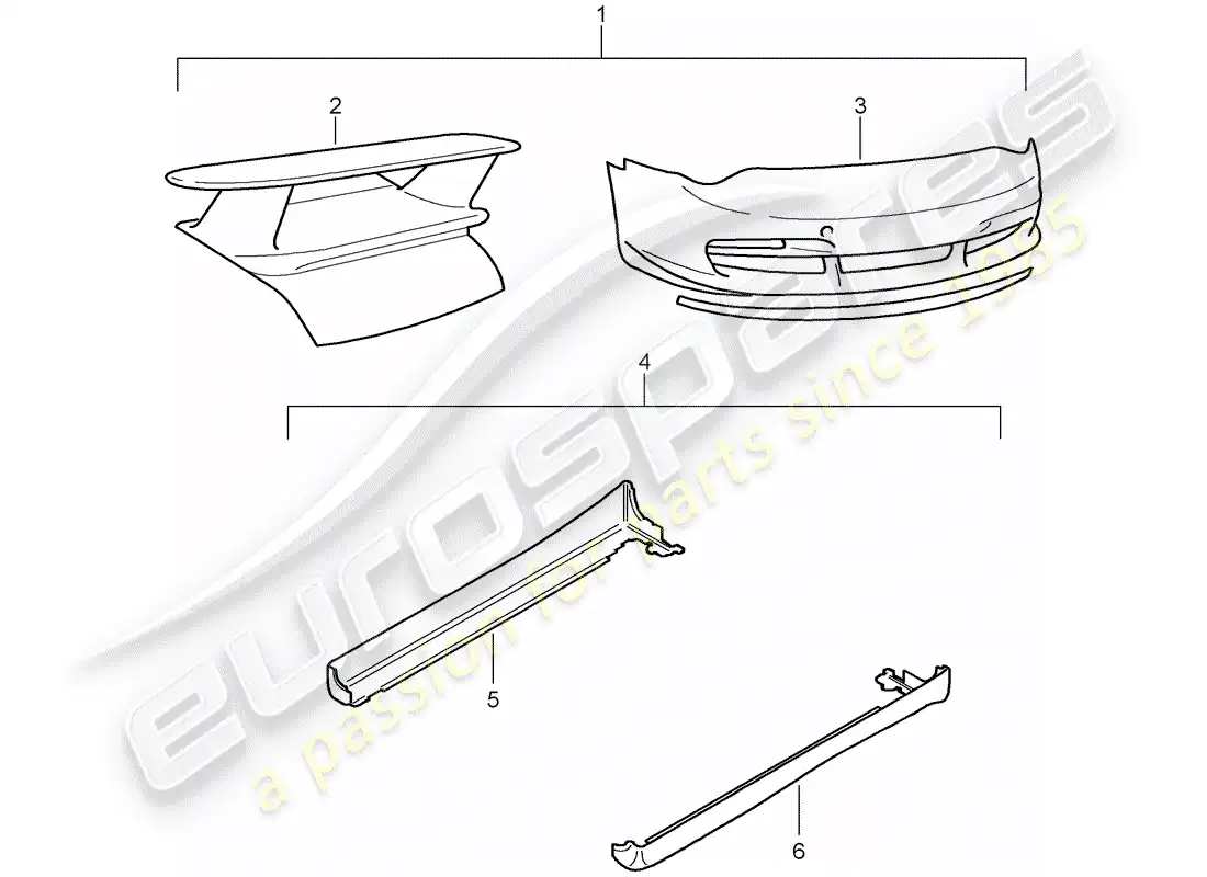 porsche 2011 (tequipment) aerokit parts diagram