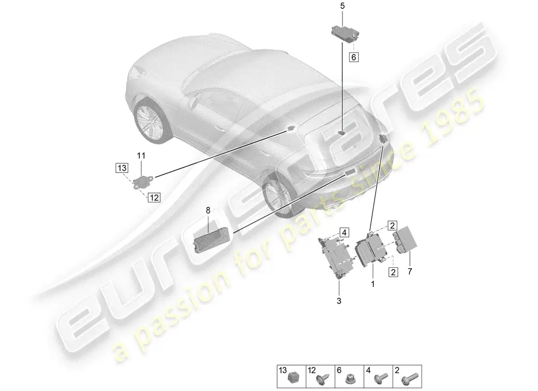 porsche 2020 (macan) control units part diagram