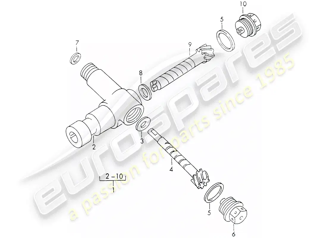 porsche 1963 (356b/356c) driving mechanism - tachometer parts diagram