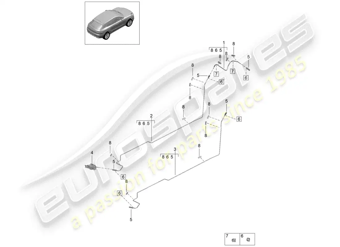 porsche 2020 (macan) fuel line parts diagram