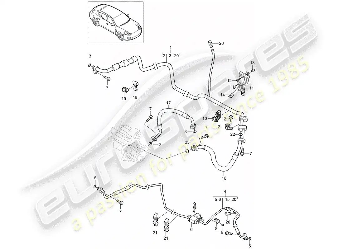 porsche 2010 (panamera 970) hybrid parts diagram