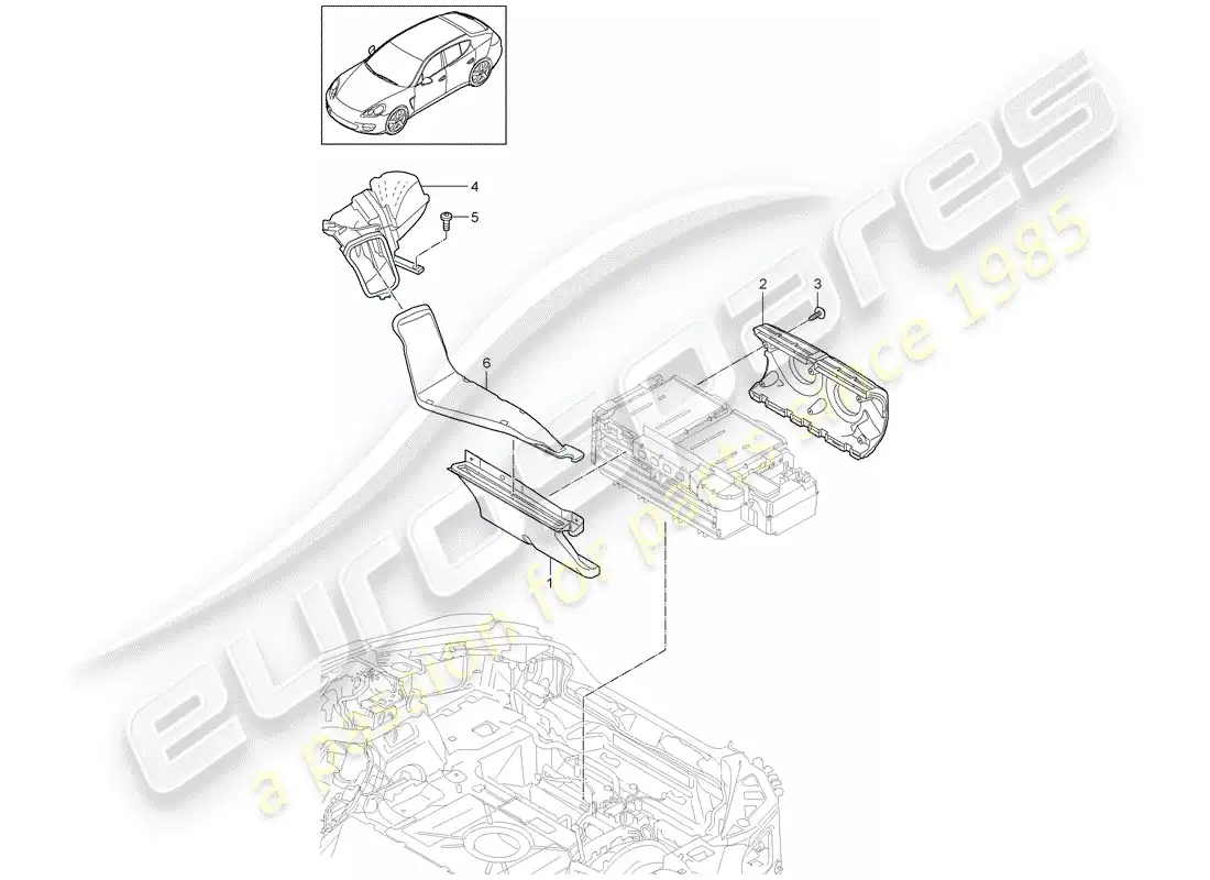 porsche 2016 (panamera 970) air duct parts diagram