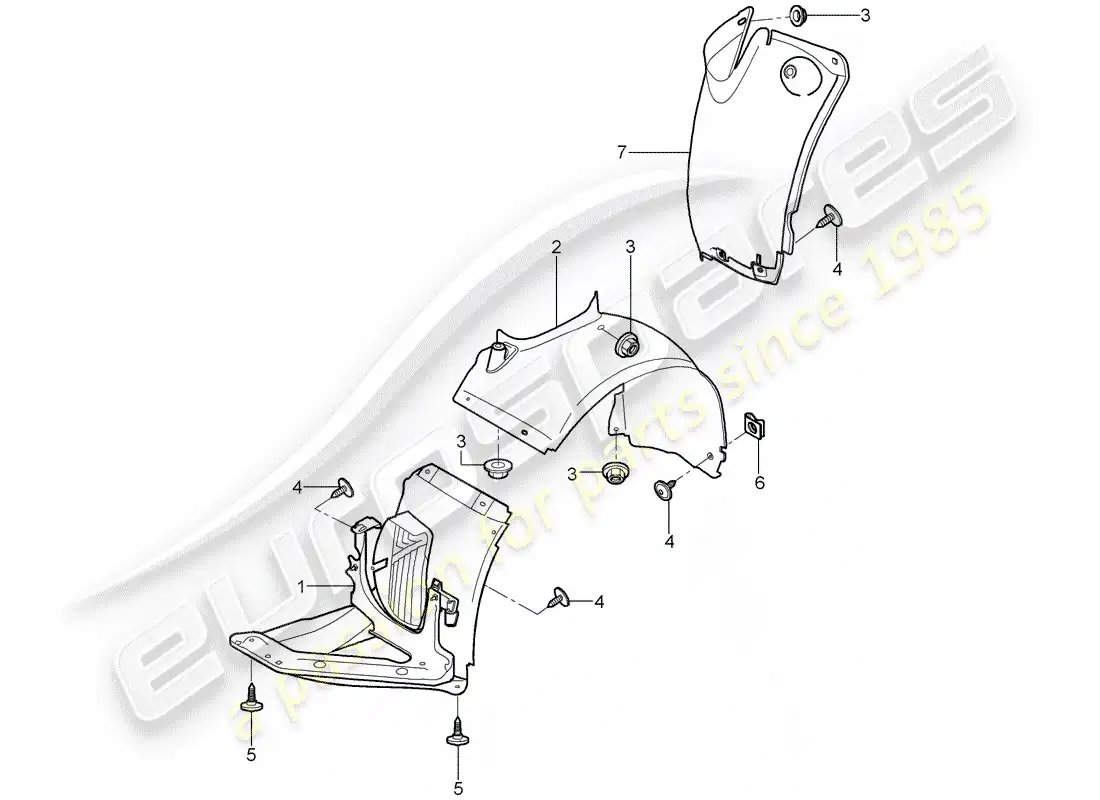 porsche 2011 (997-2) trims parts diagram