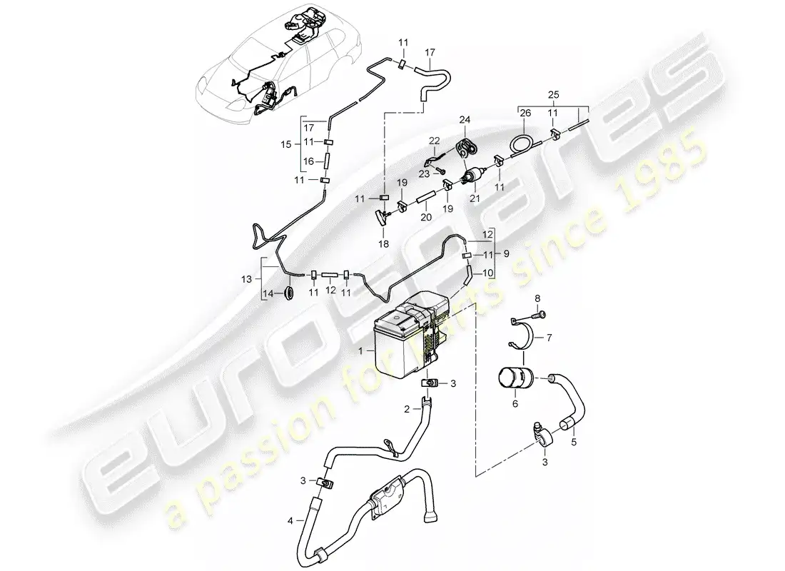 porsche 2008 (cayenne e1 9pa) additional heater parts diagram