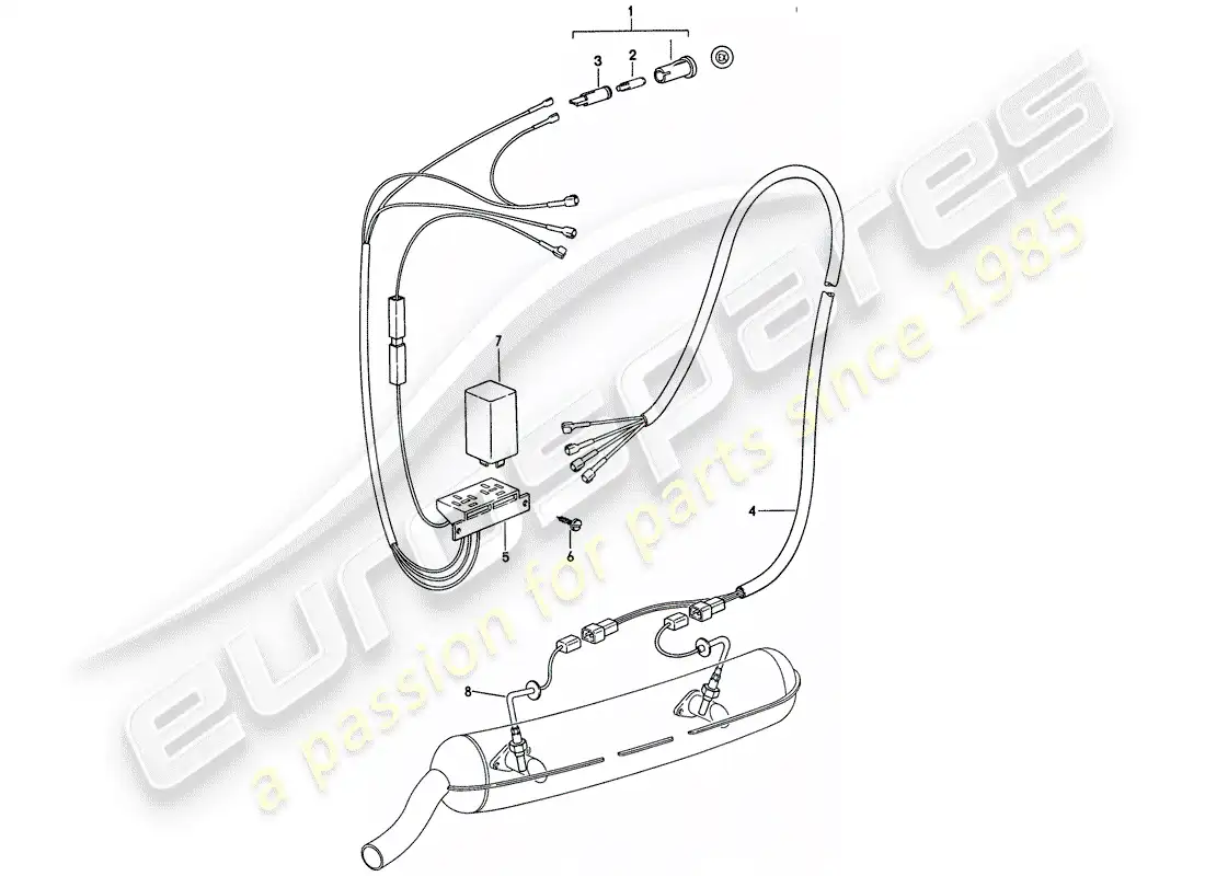 porsche 1974 (911) exhaust gas - temperature monitoring parts diagram