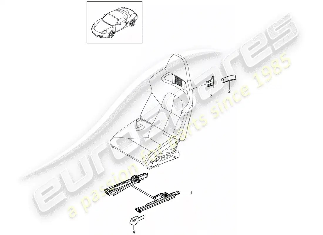 porsche 2011 (987 boxster) seat parts diagram