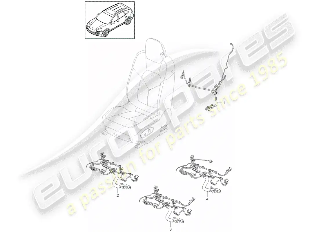 porsche 2016 (cayenne e2 92a) wiring harnesses parts diagram