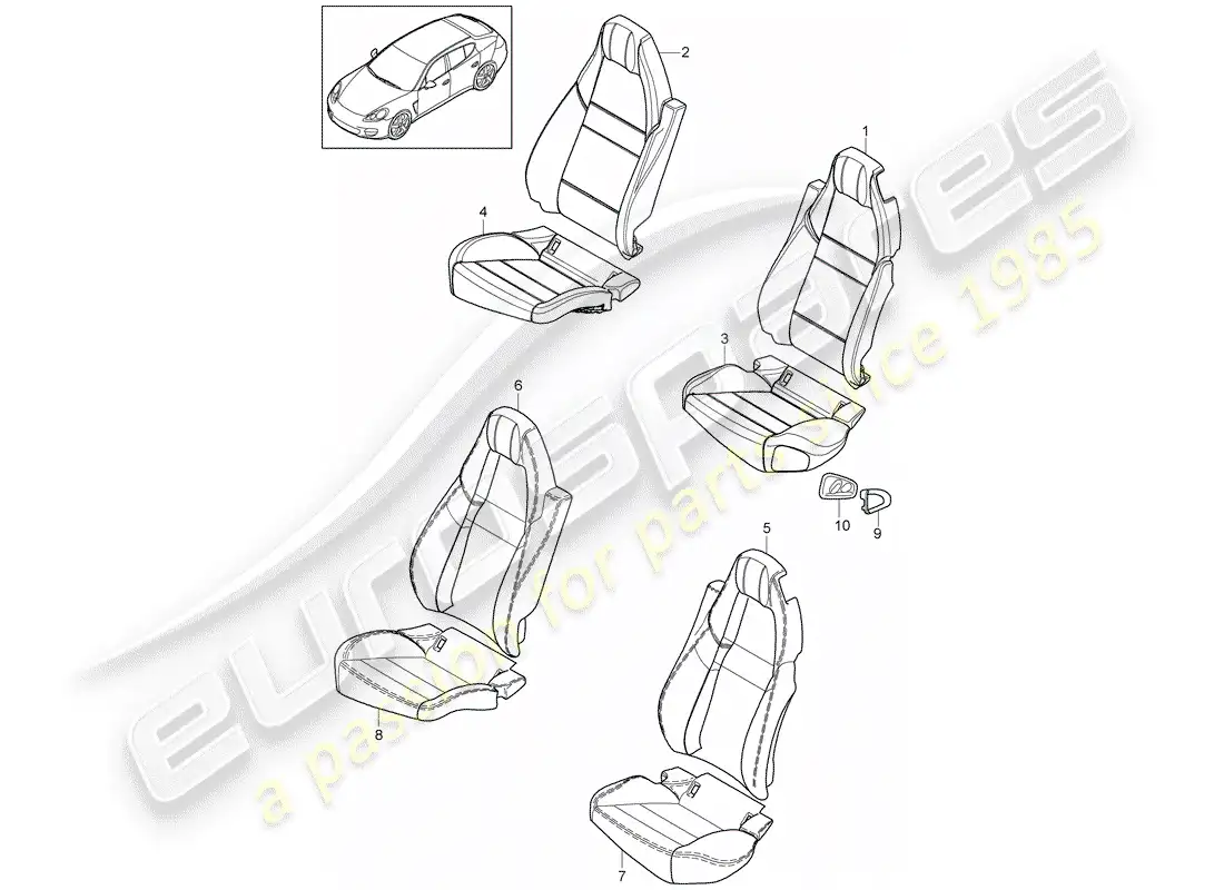 porsche 2016 (panamera 970) cover parts diagram