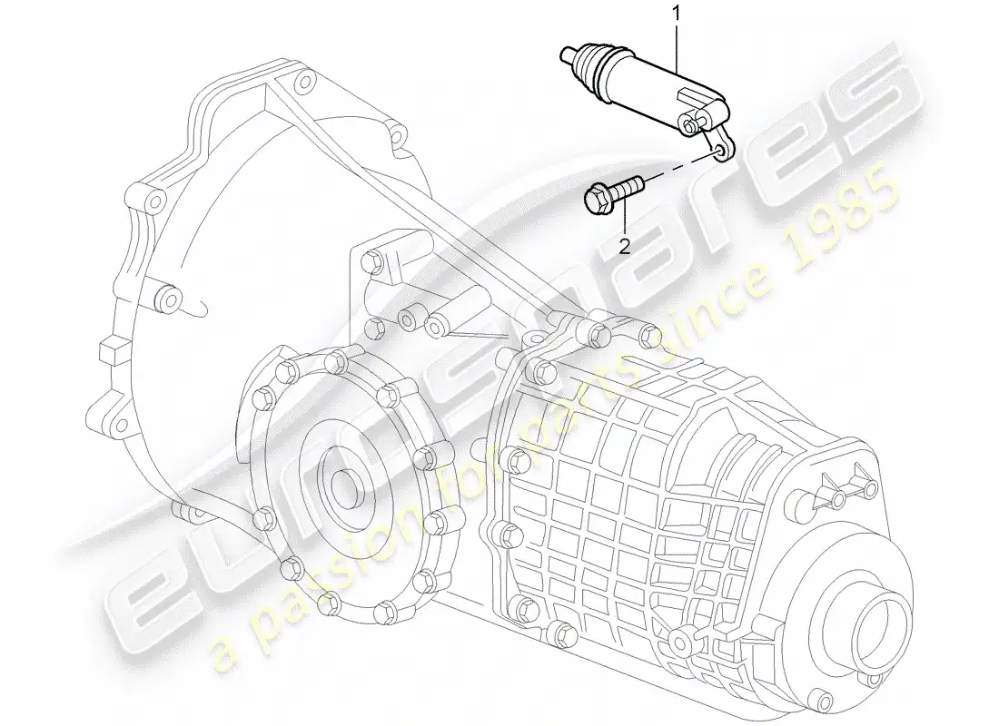 porsche 2001 (986 boxster) hydraulic clutch - operation parts diagram