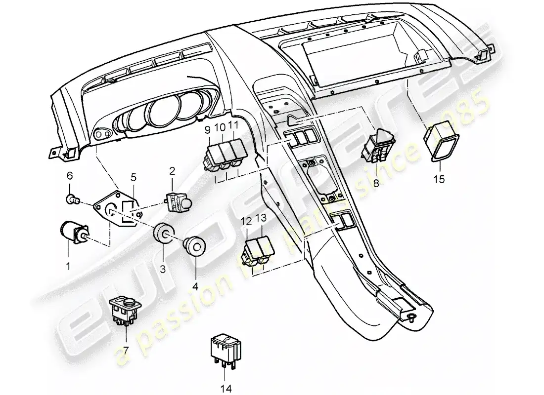porsche 2006 (carrera gt) switch parts diagram