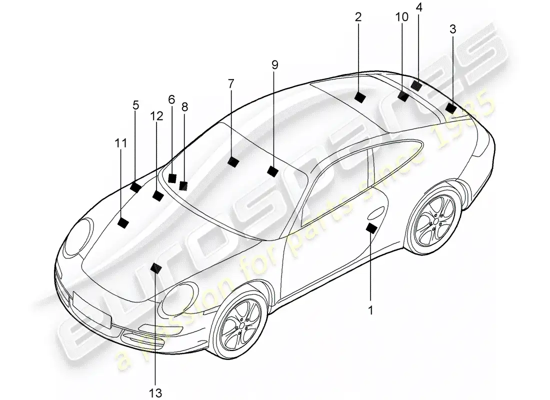porsche 2012 (997-2) signs/notices parts diagram