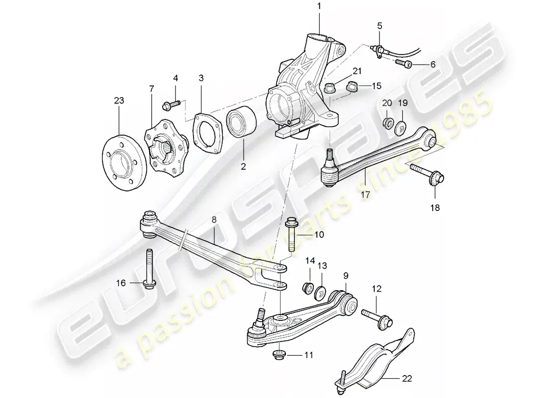 porsche 2007 (987 boxster) rear axle part diagram