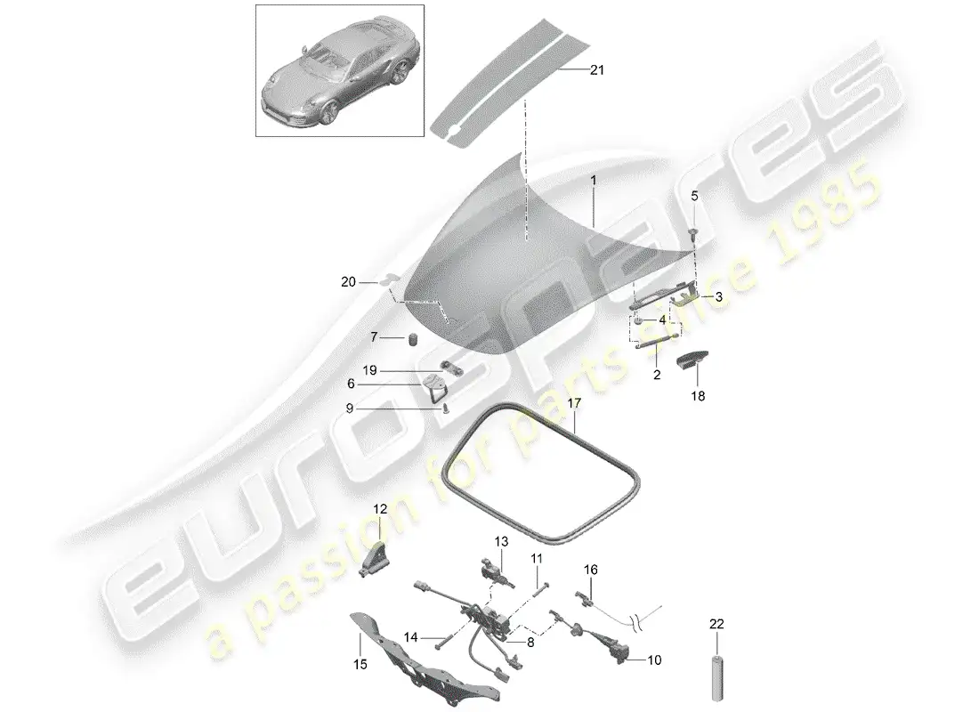 porsche 2017 (991-2 turbo) cover part diagram