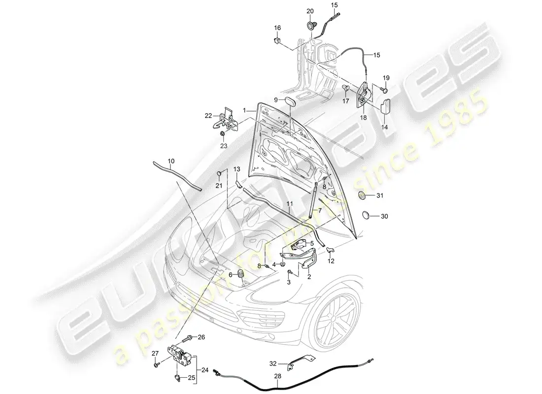 porsche 2012 (cayenne e2 92a) cover parts diagram