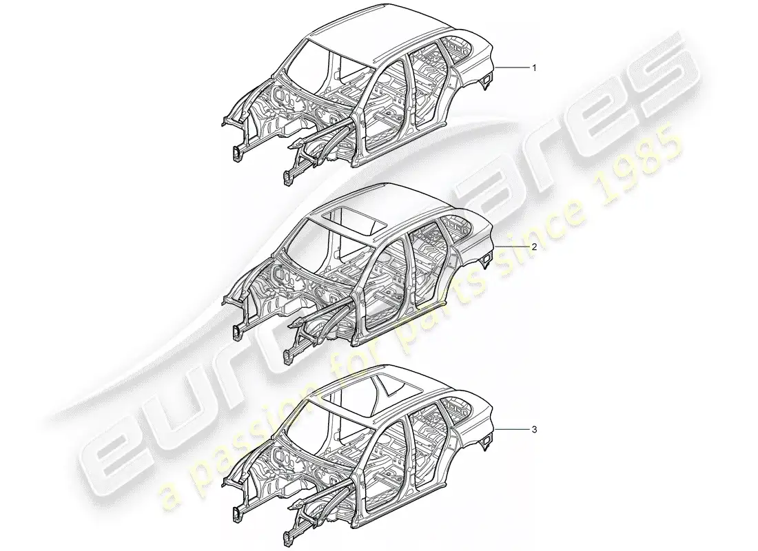 porsche 2014 (cayenne e2 92a) car body part diagram