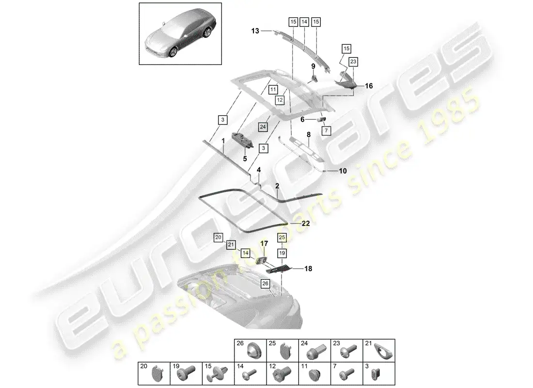 porsche 2017 (panamera 971-1) gaskets part diagram