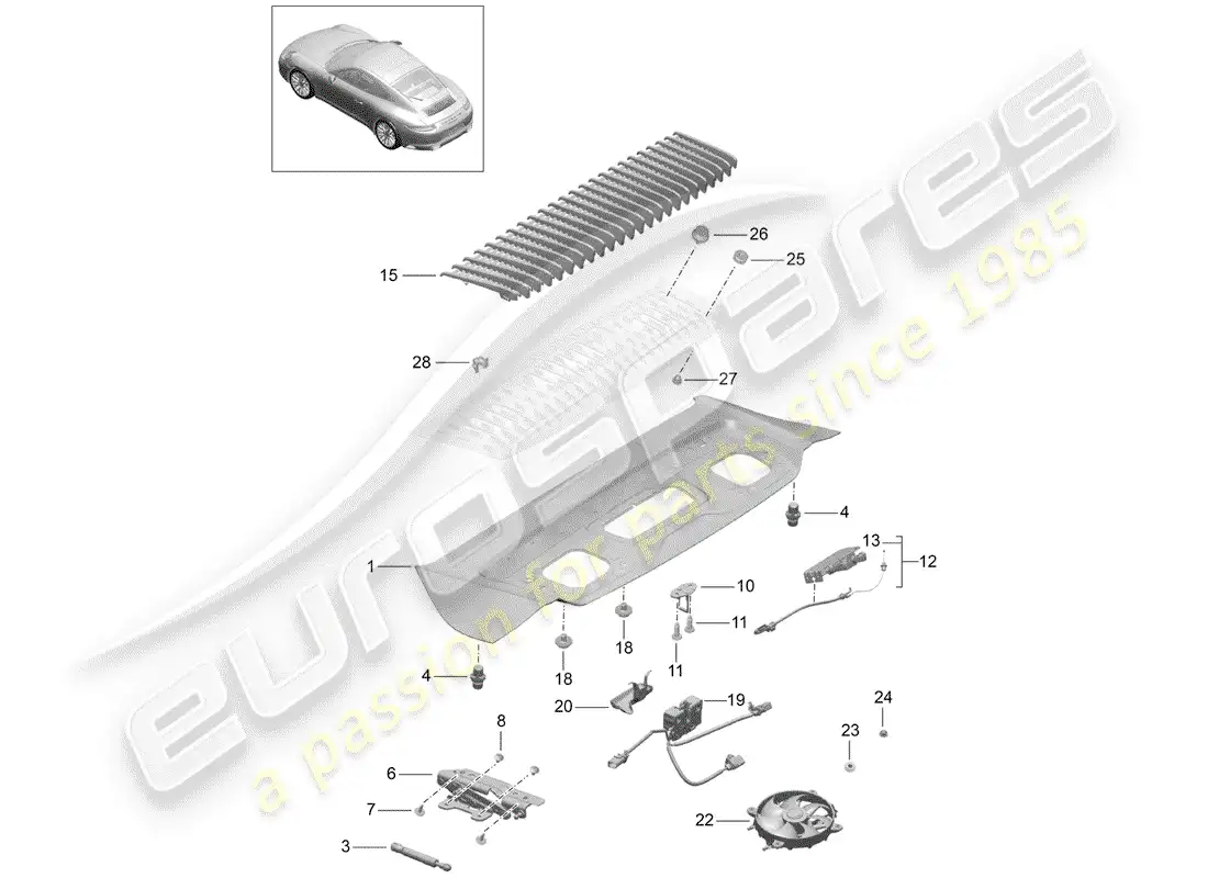 porsche 2017 (991-2) cover parts diagram