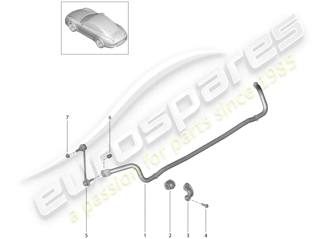 porsche 2015 (991-1) stabilizer parts diagram