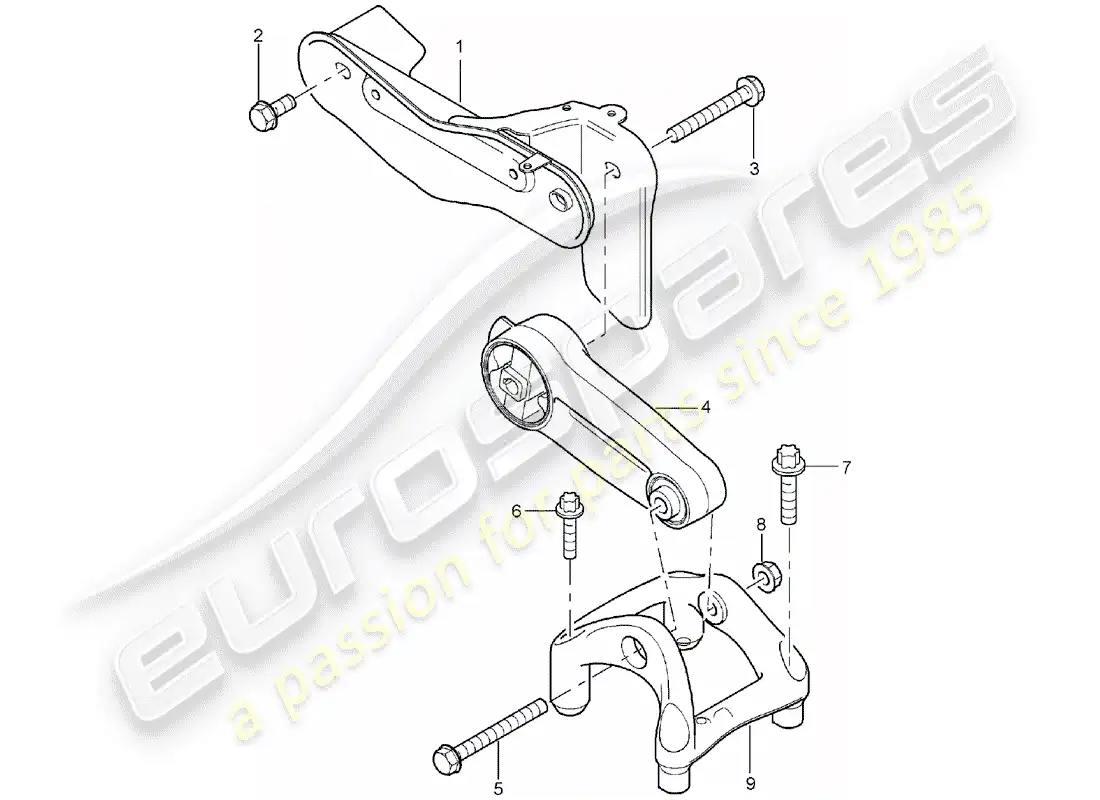 porsche 2004 (cayenne e1 9pa) engine lifting tackle parts diagram