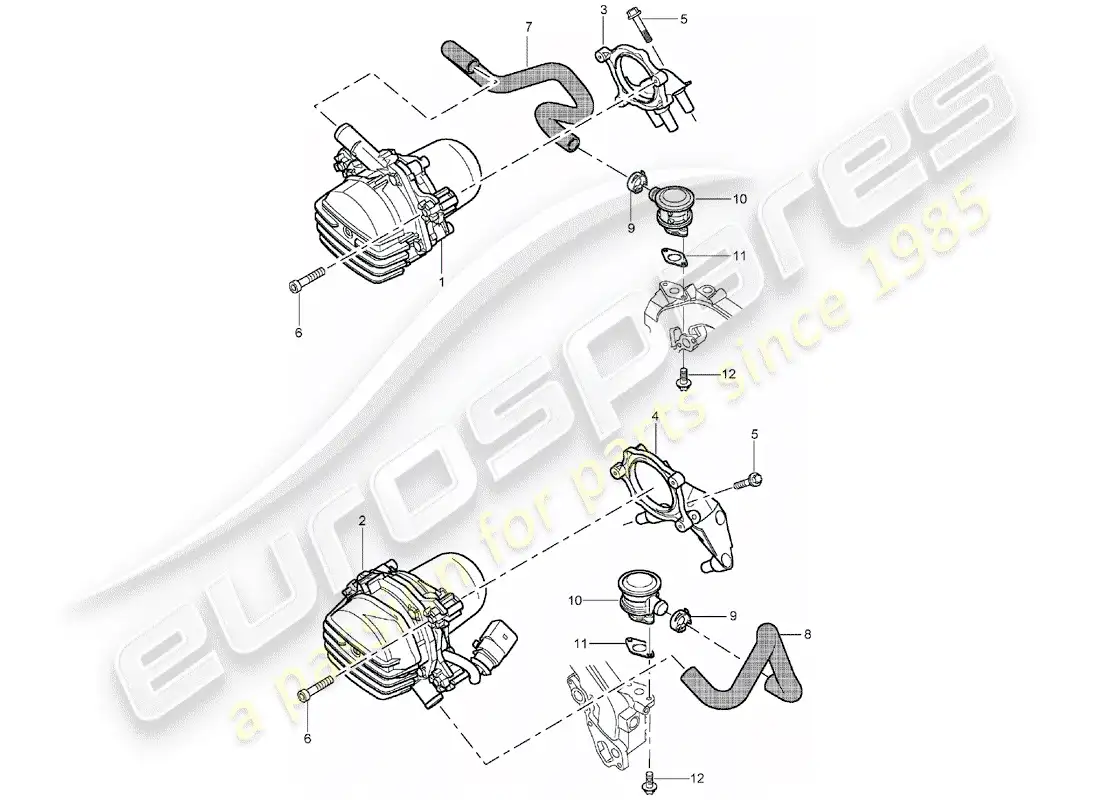 porsche 2004 (cayenne e1 9pa) secondary air pump parts diagram
