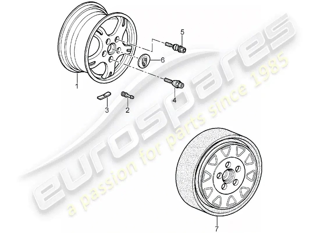 porsche 2007 (987 boxster) wheels parts diagram