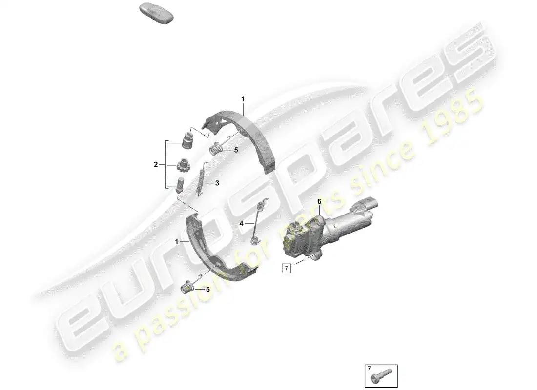 porsche 2020 (718 boxster spyder) parking brake parts diagram