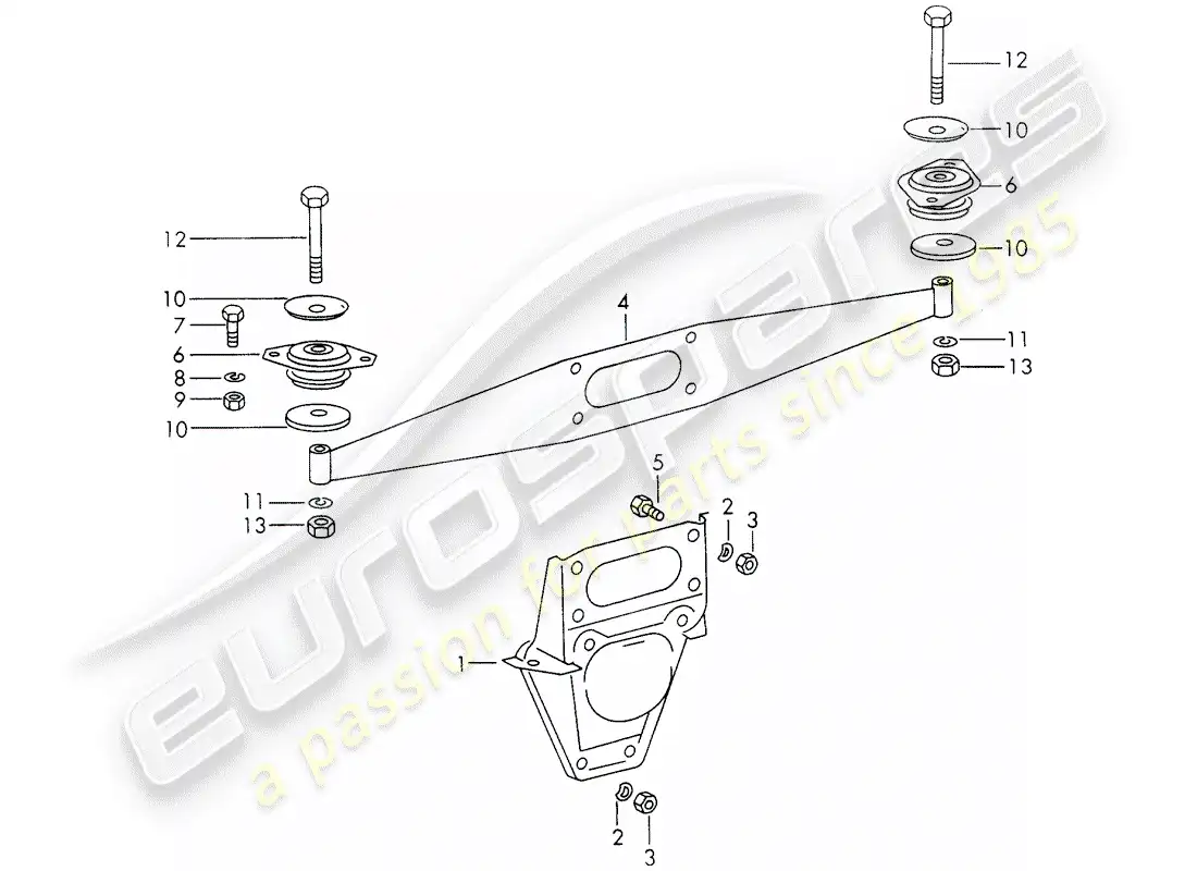 porsche 1973 (911) engine suspension parts diagram