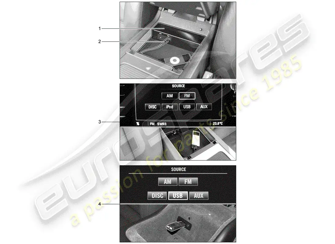 porsche 2016 (tequipment cayenne) multimedia interface parts diagram