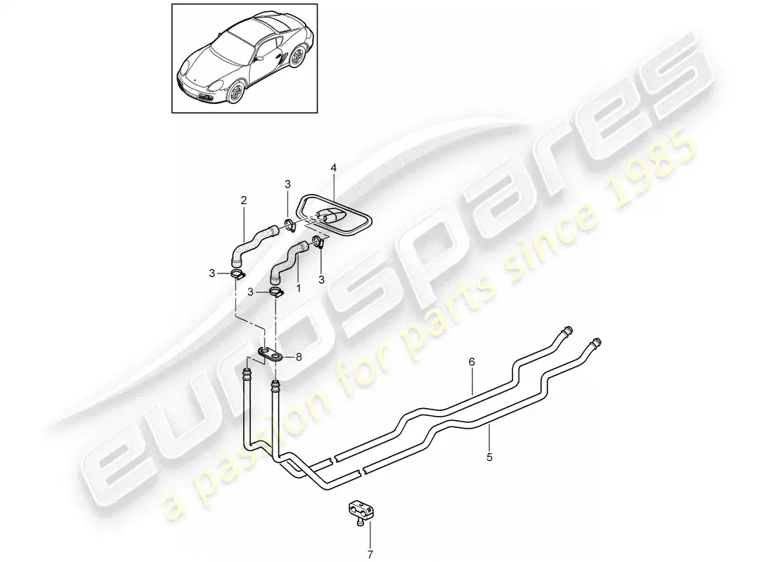 porsche 2012 (987 cayman) heating system 1 parts diagram
