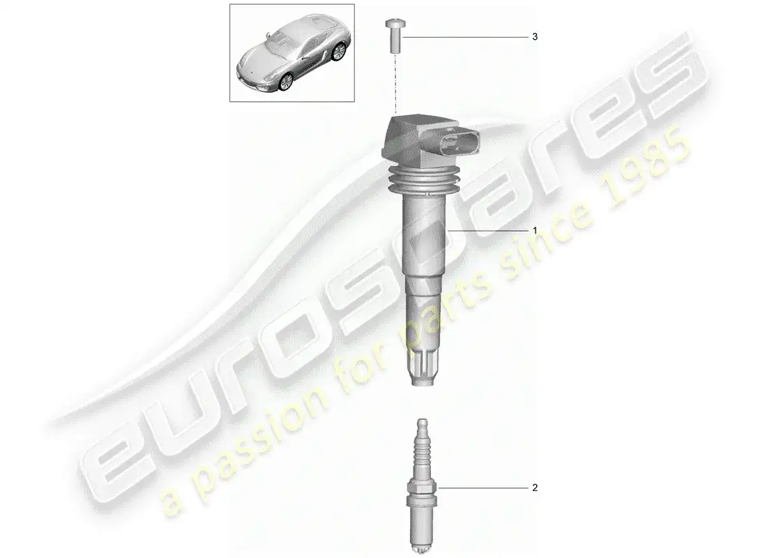 porsche 2016 (981 cayman) ignition system parts diagram