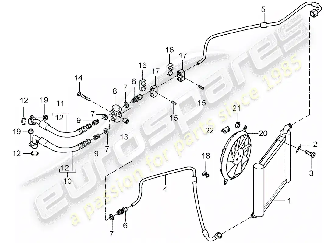 porsche 2006 (carrera gt) oil cooling - lines parts diagram