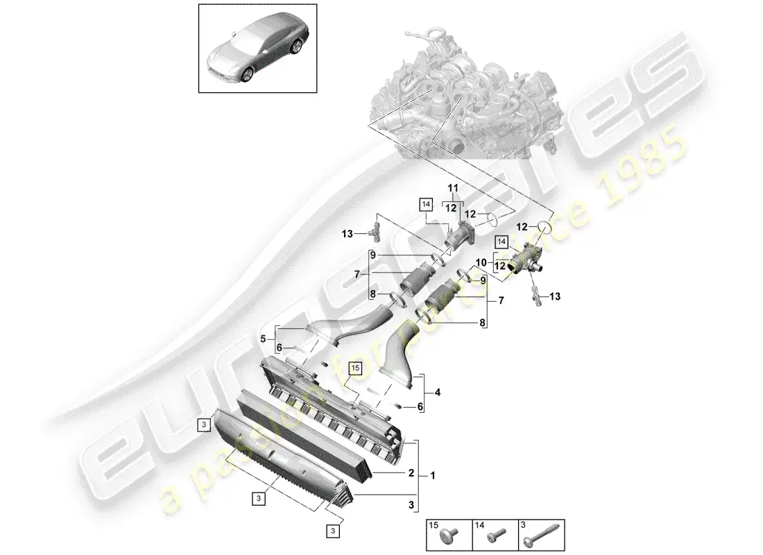 porsche 2020 (panamera 971-1) air cleaner housing parts diagram