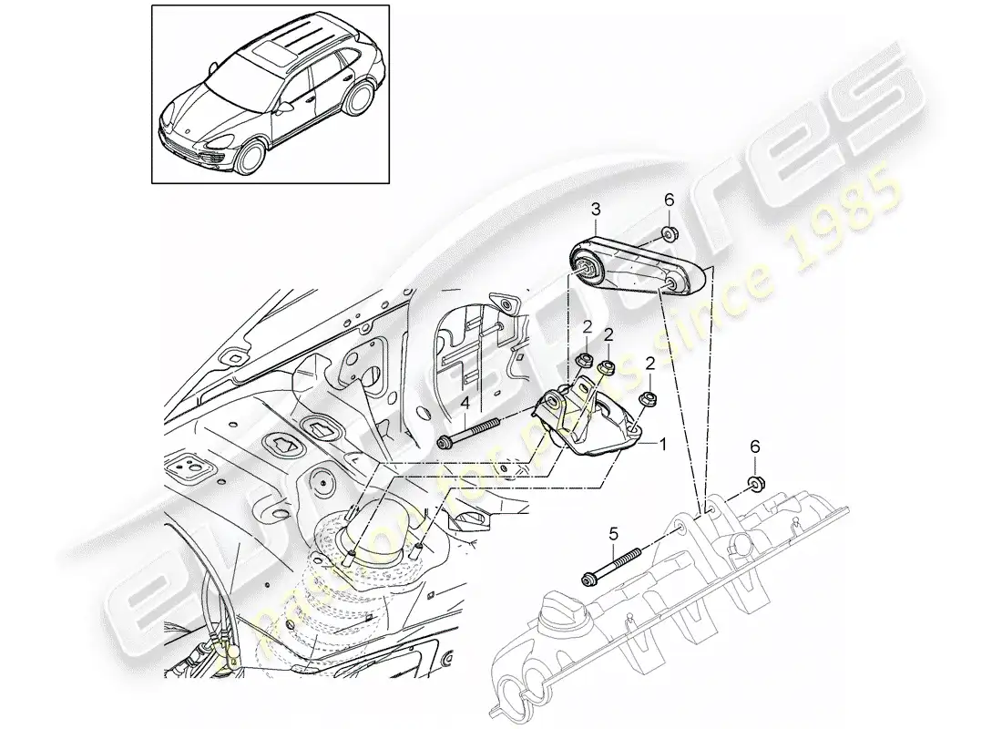 porsche 2014 (cayenne e2 92a) engine lifting tackle part diagram