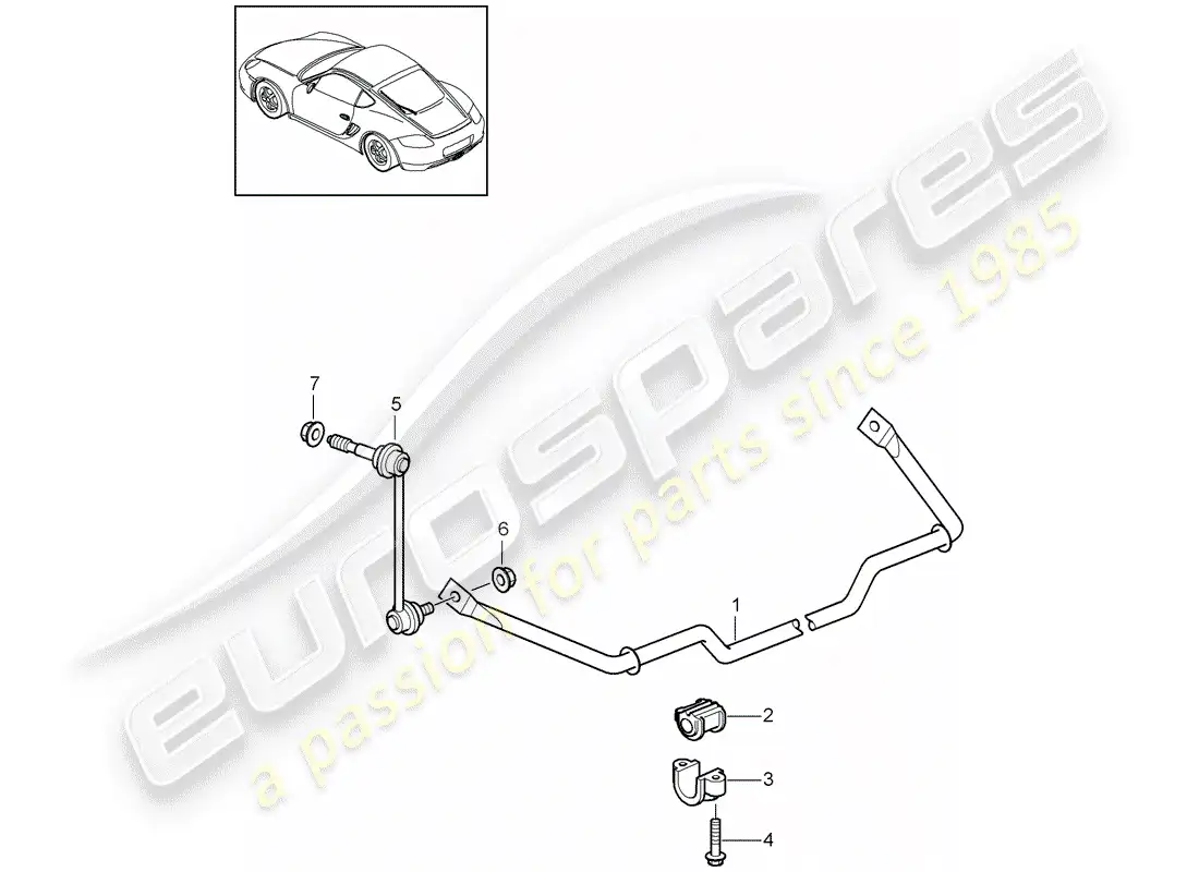 porsche 2012 (987 cayman) stabilizer parts diagram