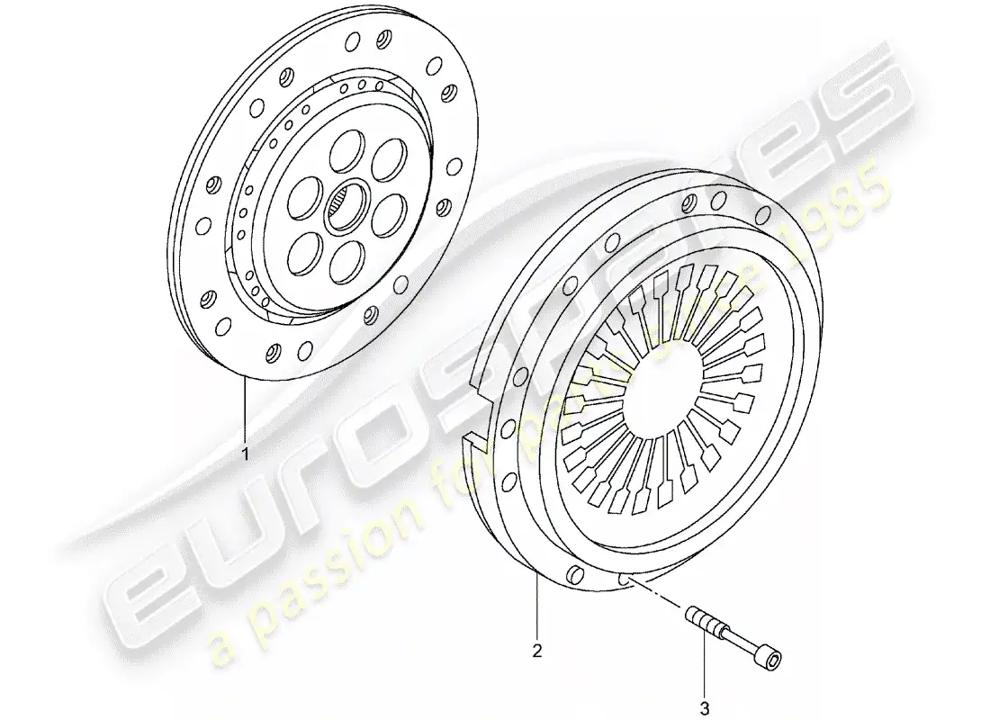 porsche 2001 (996 turbo / gt2) clutch parts diagram
