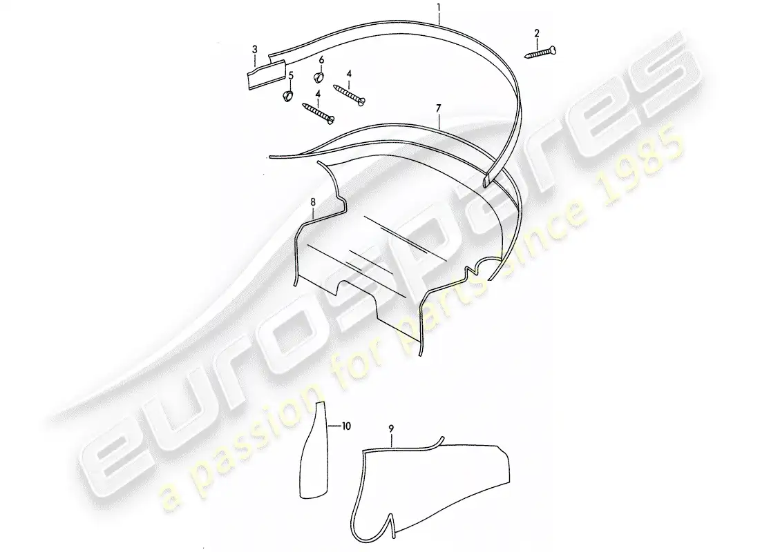 porsche 1963 (356b/356c) trims - interior equipment parts diagram