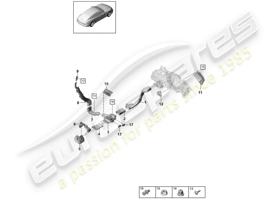 porsche 2019 (panamera 971-1) air duct parts diagram