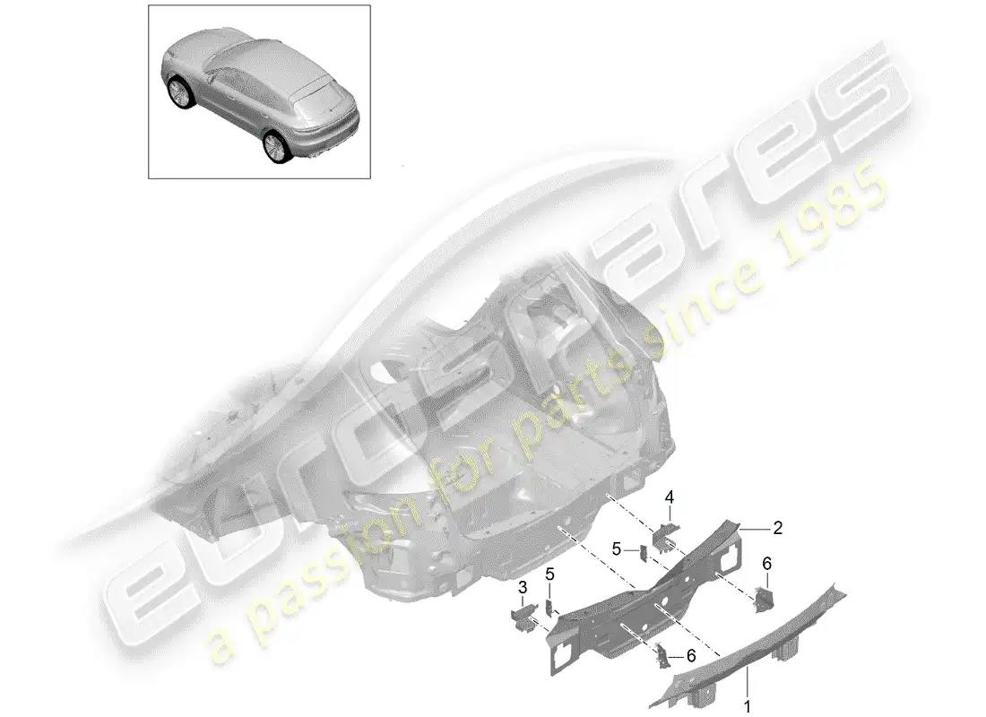 porsche 2020 (macan) end plate part diagram
