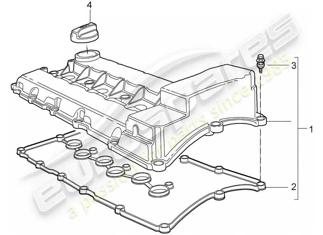 porsche 2008 (cayenne e1 9pa) valve cover parts diagram