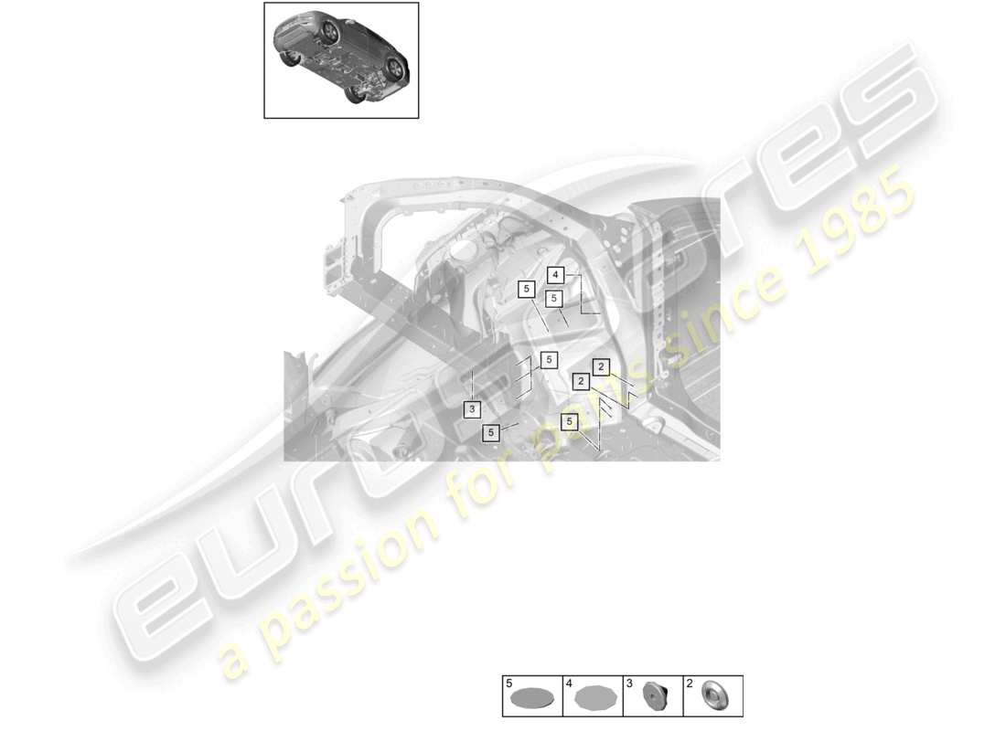 porsche 2021 (cayenne e3 9ya/9yb) bungs front end part diagram