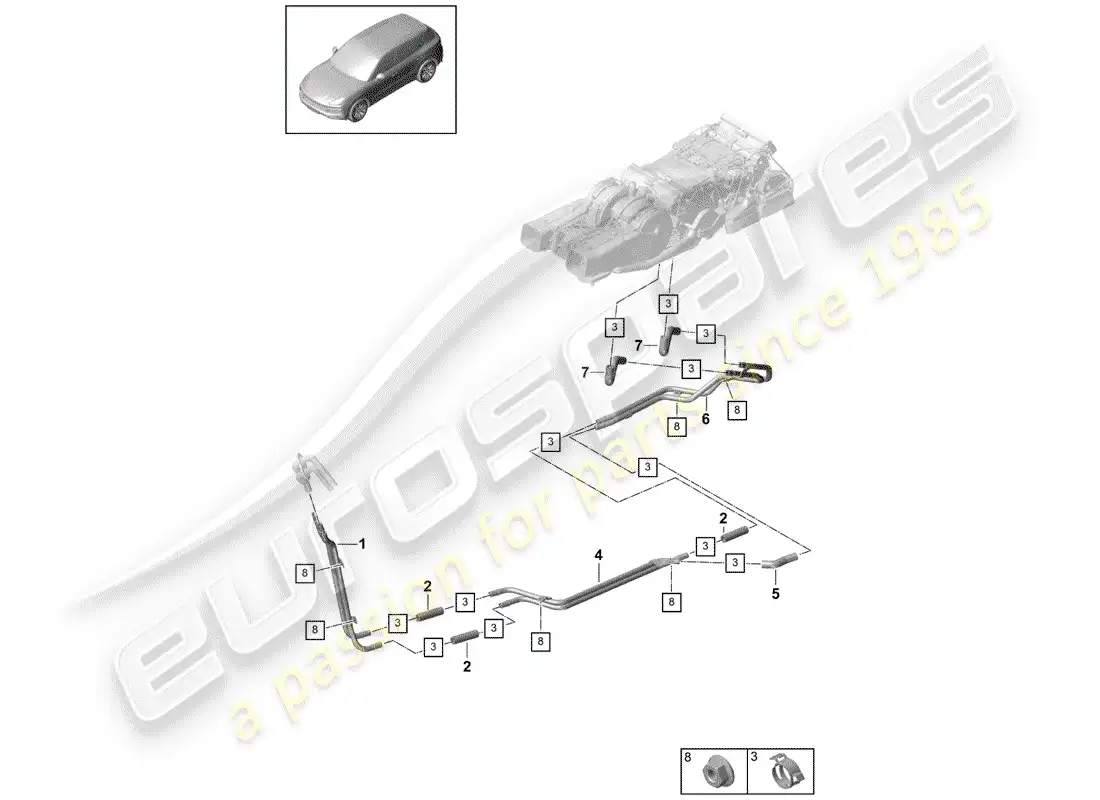 porsche 2020 (cayenne e3 9ya/9yb) water tube part diagram