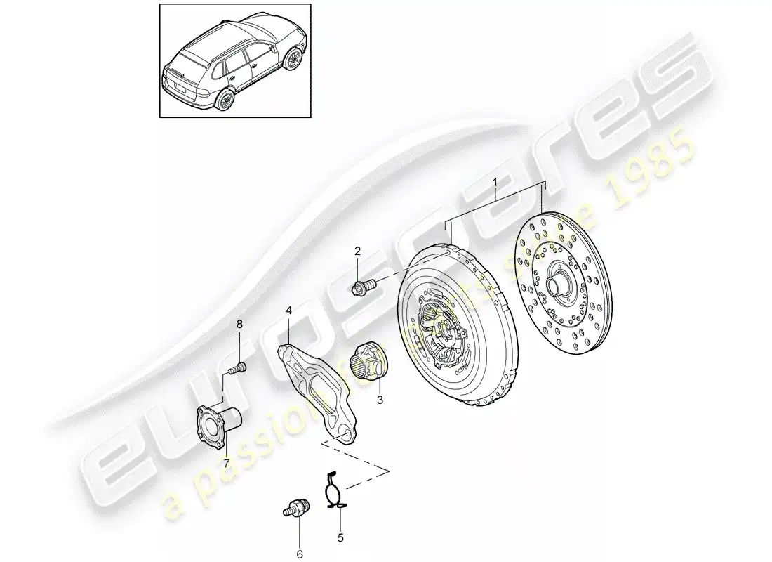 porsche 2018 (cayenne e2 92a) clutch parts diagram