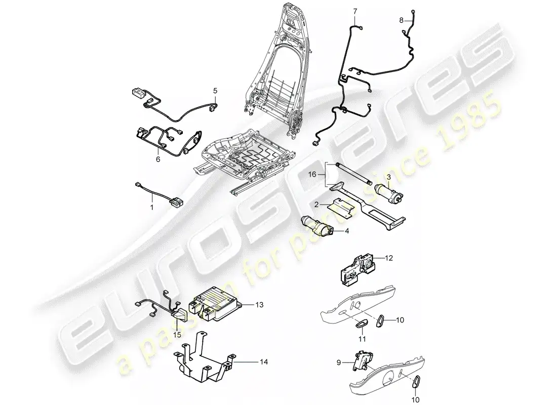 porsche 2008 (997-1 gt3) wiring harnesses parts diagram