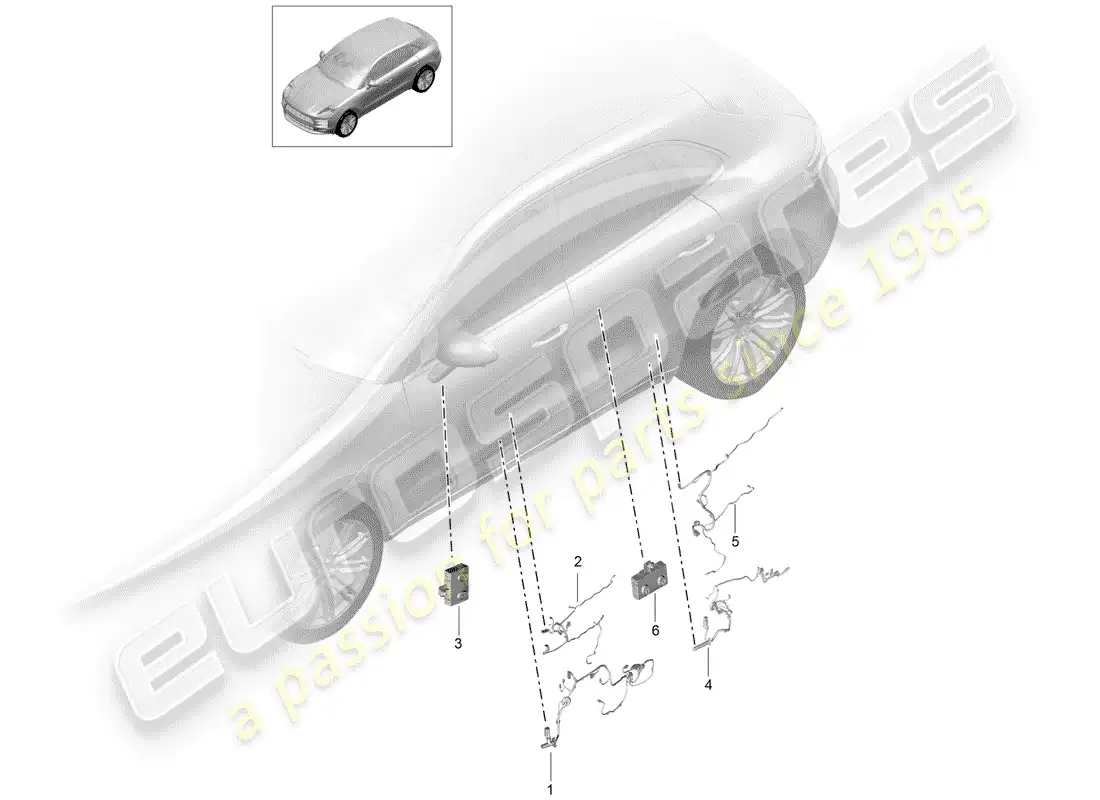 porsche 2019 (macan) harness parts diagram