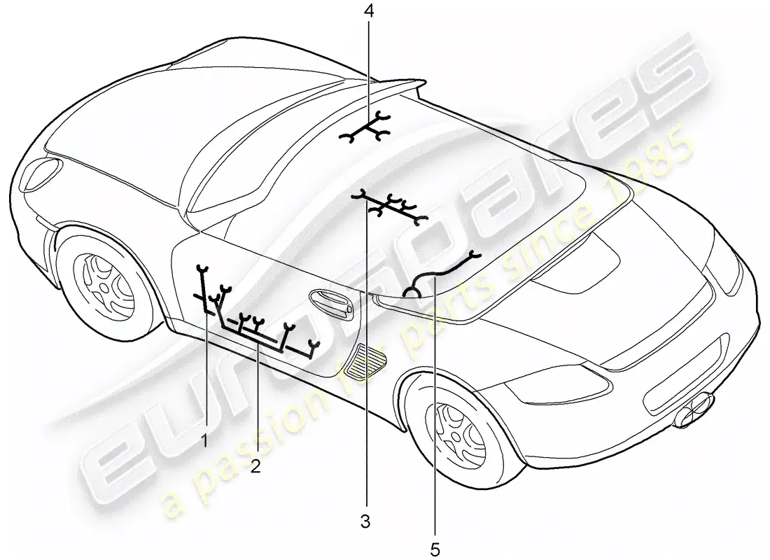 porsche 2011 (987 boxster) wiring harnesses parts diagram