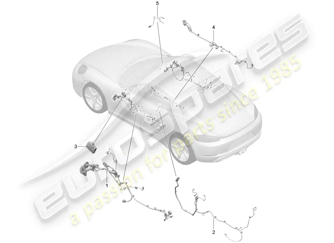 porsche 2019 (718 cayman) wiring harnesses parts diagram